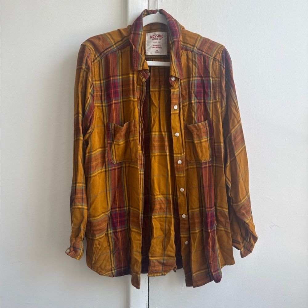 Mossimo yellow boyfriend fit Flannel